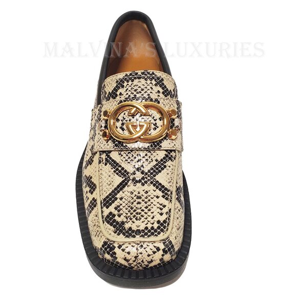 GUCCI SHOES MENS INTERLOCKING G LOGO PYTHON PRINT LOAFERS sz 8 8.5 US - Picture 9 of 15